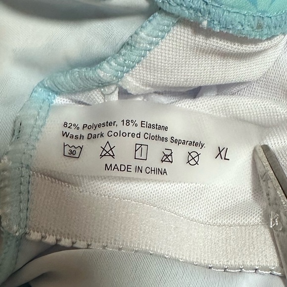 Hibiscus tankinie set blue white new no tag XL floral - Picture 2 of 9